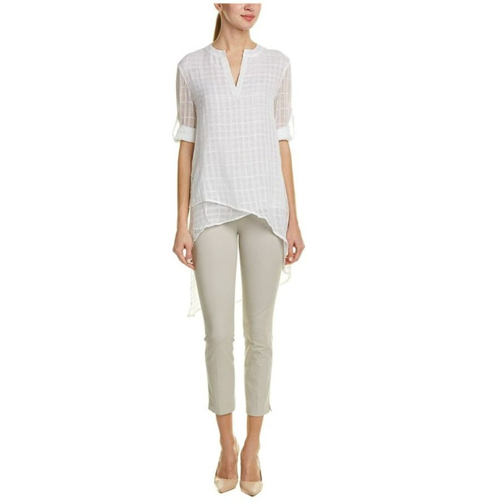 Catherine Malandrino Livy High/Low Blouse, Women's Size S, White NWT